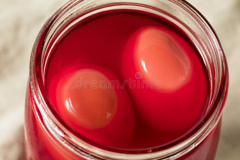 Preserved Pink Pickled Eggs Stock Image Image of boiled, meal 126808747