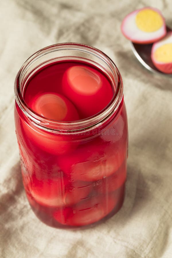 Preserved Pink Pickled Eggs Stock Image Image of preserved, recipe