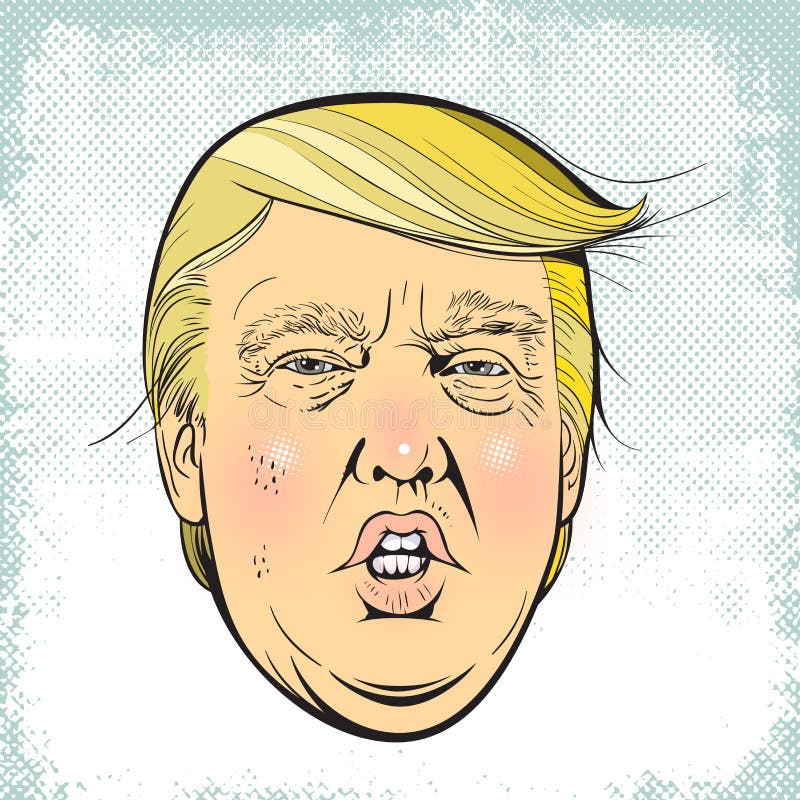 Donald Trump portrait illustration, line art vector royalty free illustration Donald Trump portrait illustration, line art vector royalty free illustration