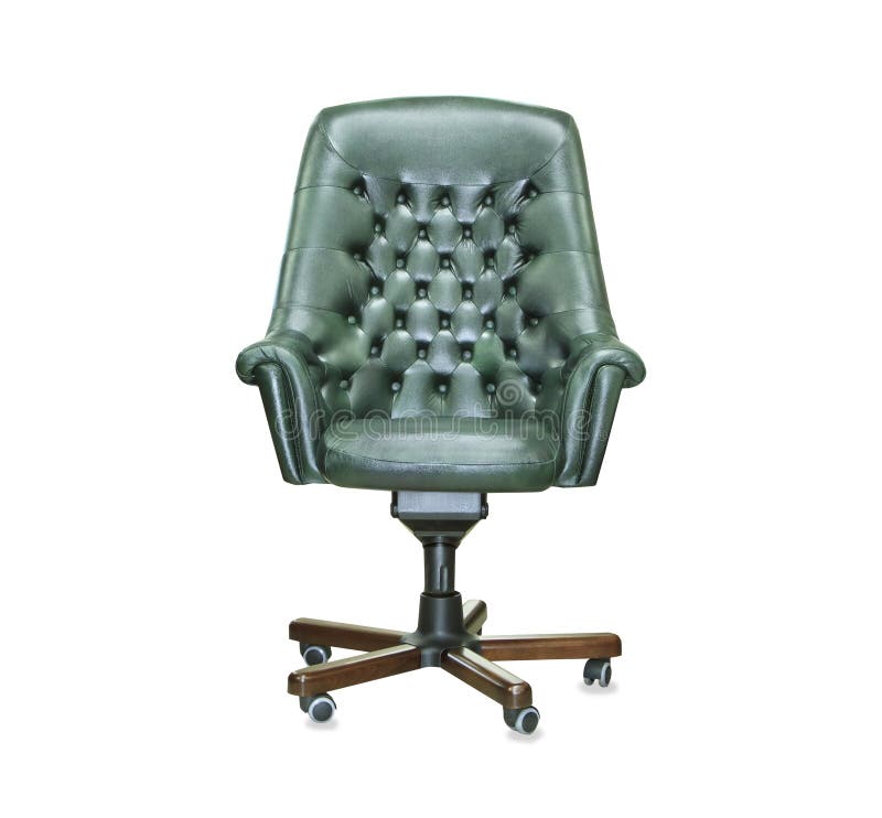 President Office Chair from Green Leather. Isolated Stock Image Image