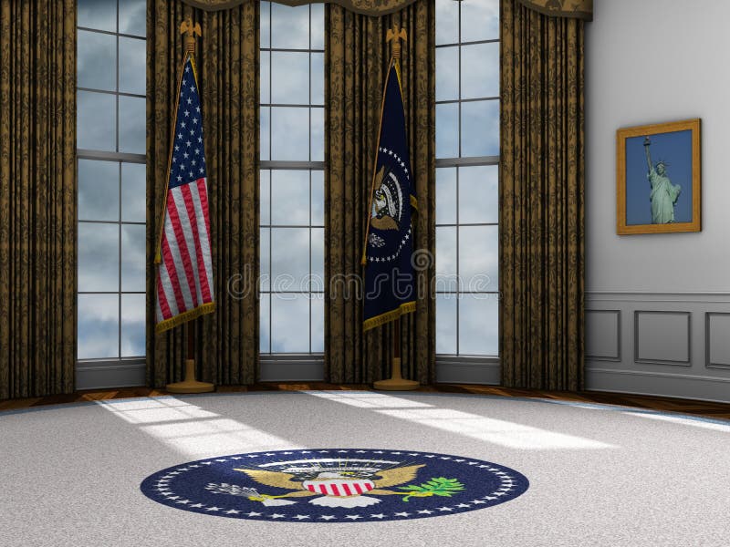 President, Presidential Oval Office, White House royalty free illustration