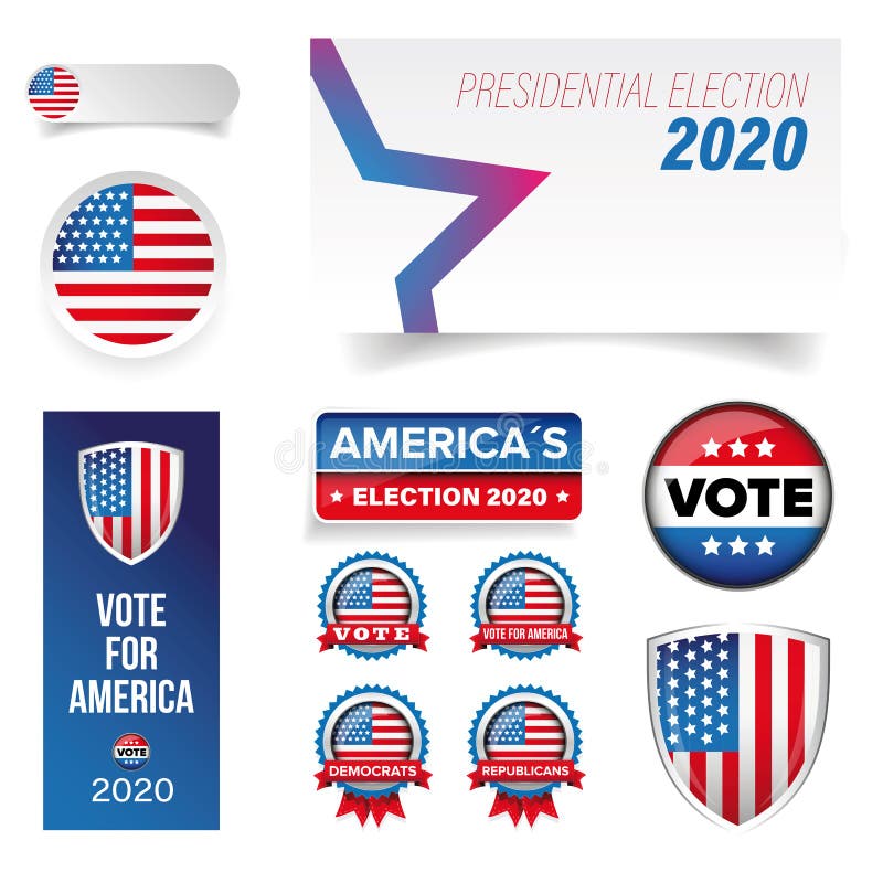 Presidential election Vote badge set vector illustration