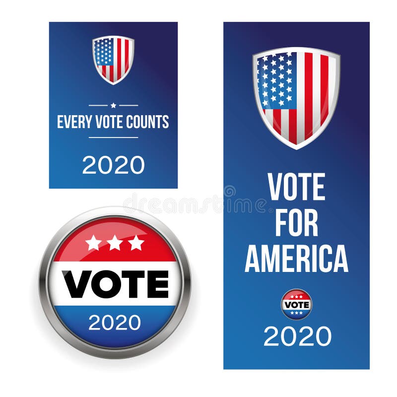 Presidential election Vote badge set stock illustration