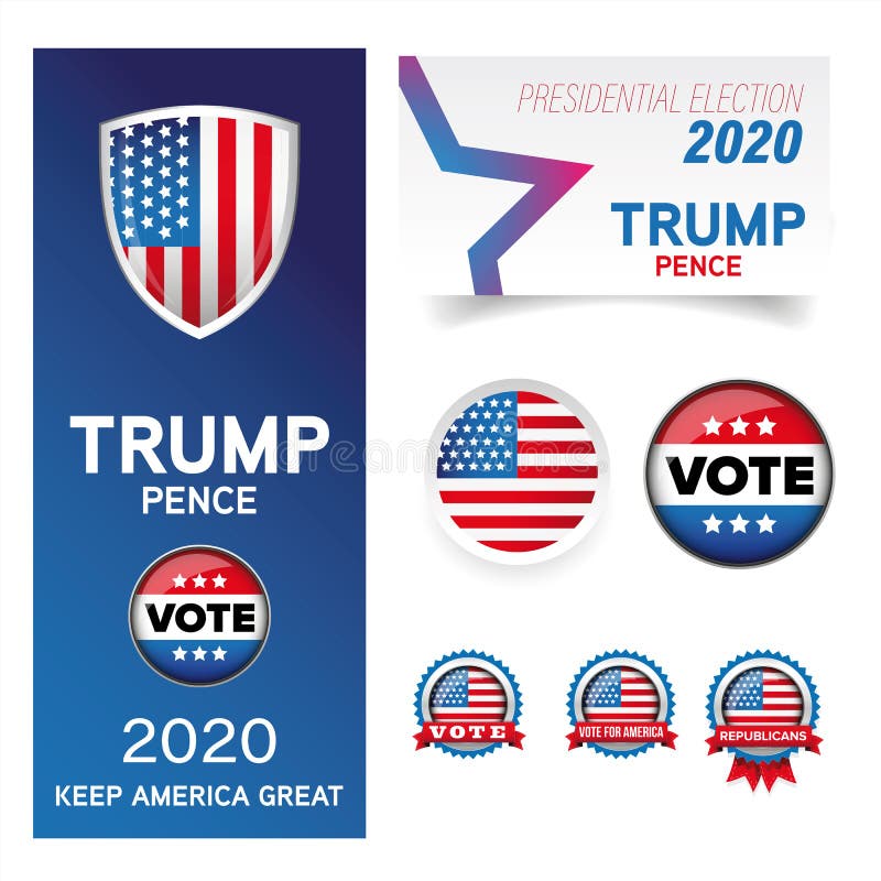 Presidential election Vote set Trump, Pence stock illustration