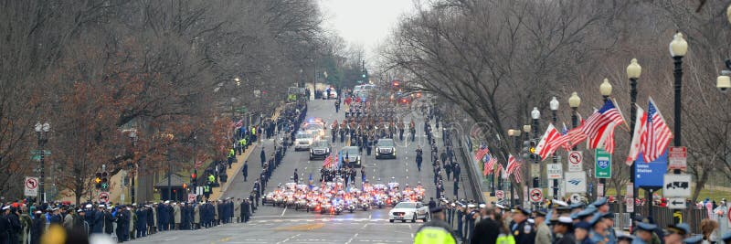 WASHINGTON, DC - JAN.20, 2017: Presidential Parade after the Inauguration of Donald Trump as the 45th President of the United States in Washington DC, USA. WASHINGTON, DC - JAN.20, 2017: Presidential Parade after the Inauguration of Donald Trump as the 45th President of the United States in Washington DC, USA.