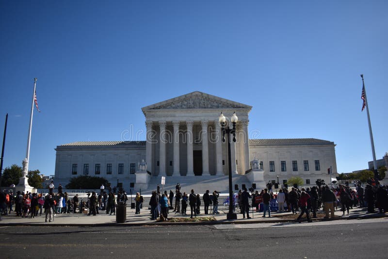 Press and Activists Gather Outside the U.S. Supreme Court While the High Court Hears Arguments on the Texas Abortion