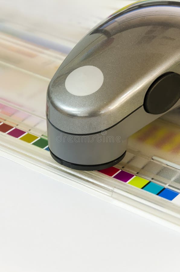 Press Color Management. Cmyk Stripe Loupe Controll Stock Image Image