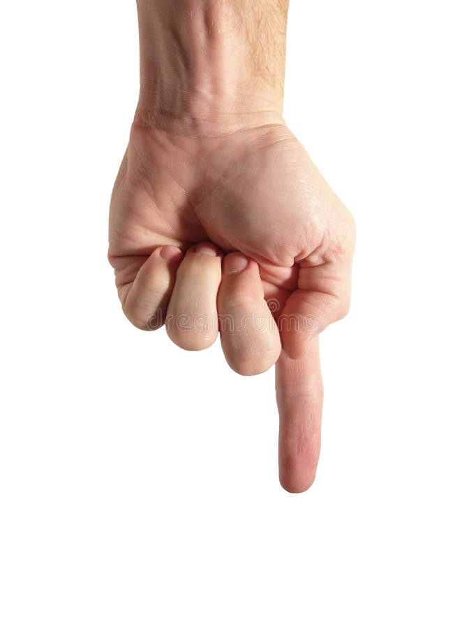 One Finger, or pointing finger, or finger pressing an invisible button. Clipping path is included in the file. Finger point down stock images, royalty-free photos and pictures