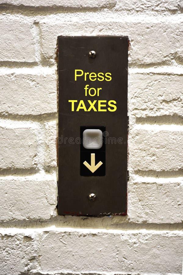 Press for taxes decrease text on elevator panel, concrete wall. Decrease text stock images, royalty-free photos and pictures