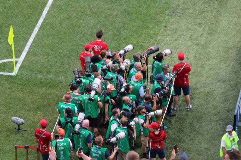 Presse sur la coupe du monde du football - 2018 image libre de droits Presse sur la coupe du monde du football - 2018 image libre de droits