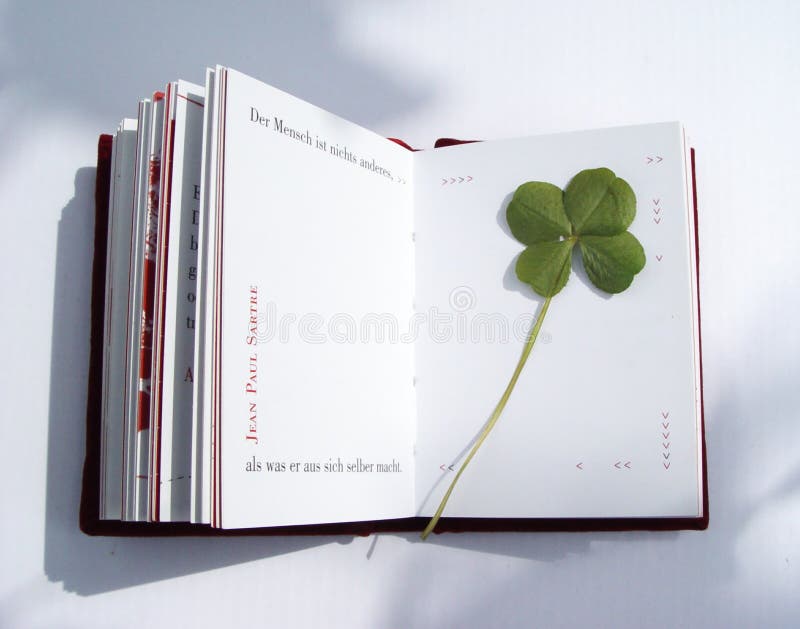 4-leaf clover stampato in un opuscolo.