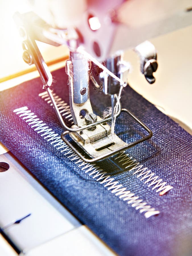 Foot And Needle Of Industrial Straightline Sewing Machine Stock Image
