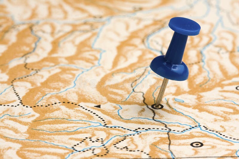 Puntina su Mappa Senza Nome immagine stock libera da diritti