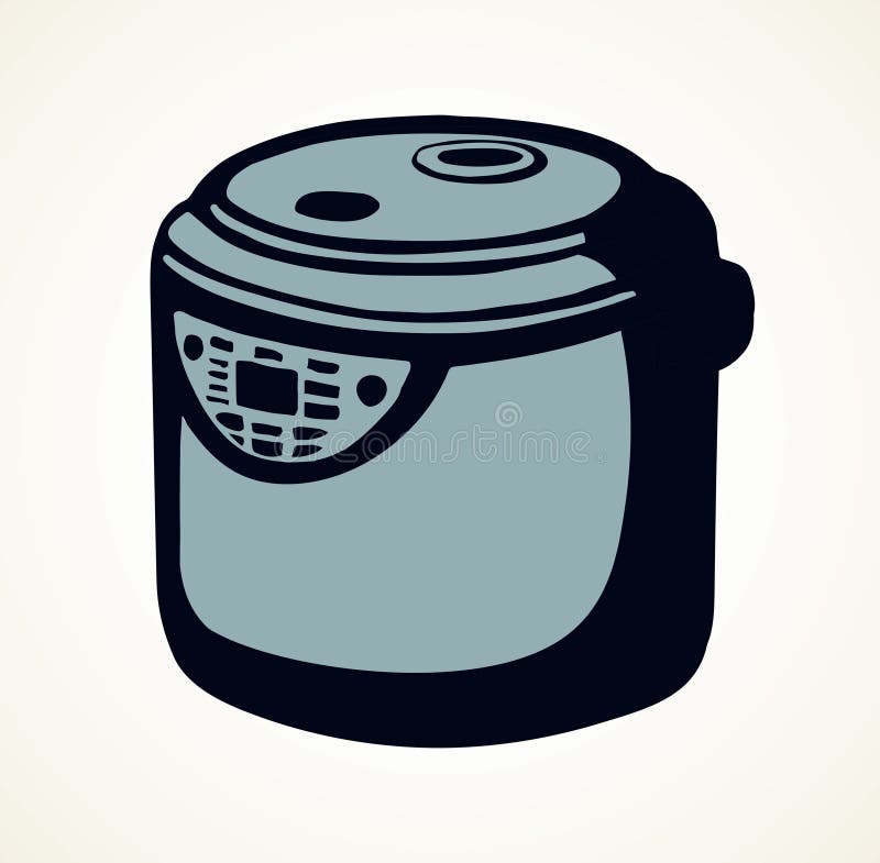 Pressure Cooker. Vector Drawing Machine Stock Illustration