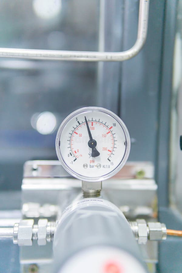 Pressure Gauge, Pressure Gauge on a Gas Regulator in a Laboratory Analytical Equipment Stock