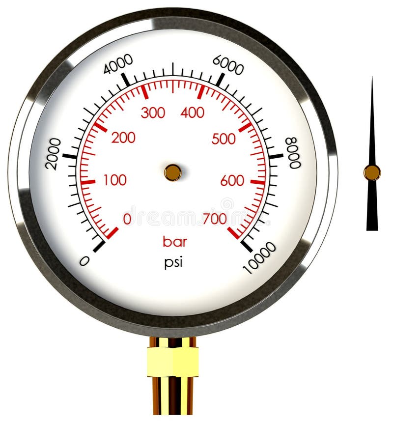 Pressure Gauge with Needle stock illustration. Illustration of meter