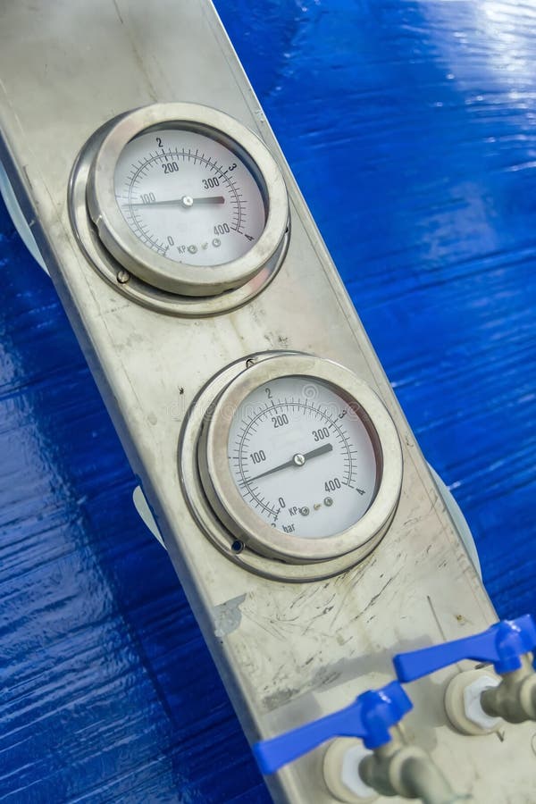 Pressure Gauges And Pipes Of A Block Heat Point With A Pump Module