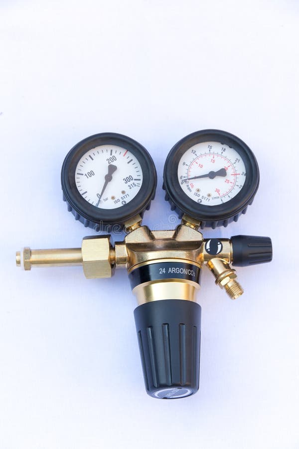 Pressure Gauges and Valves Isolated with Clipping Path Stock Image Image of measurement