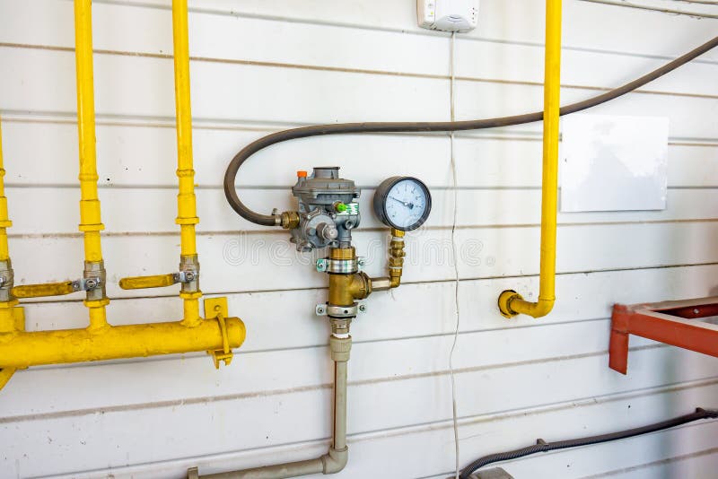 Pressure Sensors, Pressure Gauges in the Gas Industry Stock Image