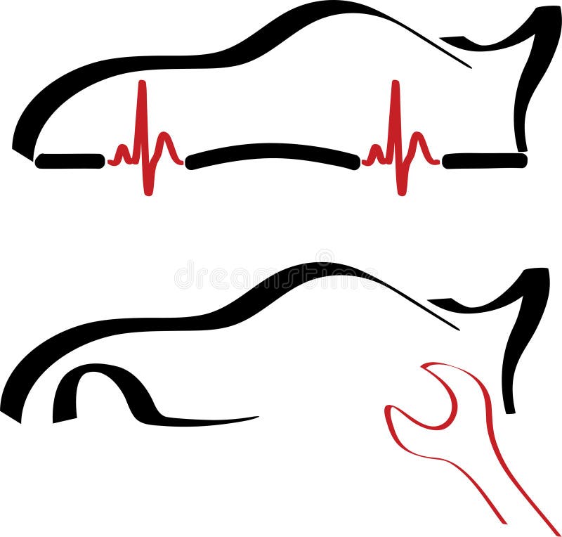 Preste serviços de manutenção ao logotipo do carro ilustração stock Preste serviços de manutenção ao logotipo do carro ilustração stock