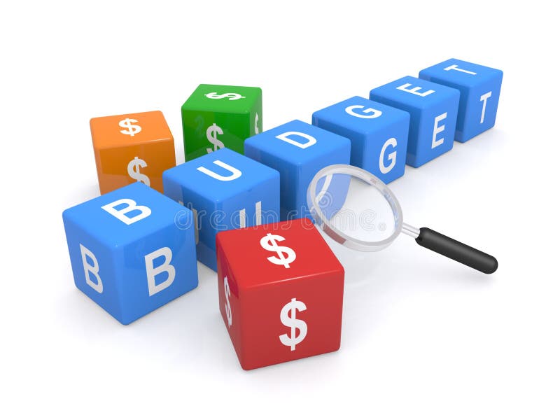 Presupuesto en dólares stock de ilustración