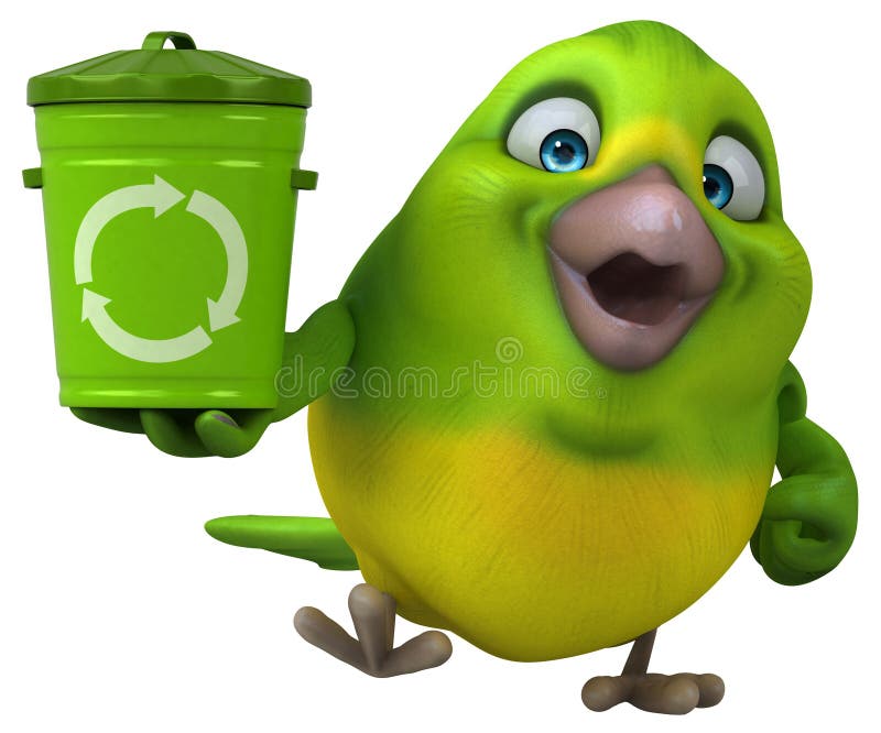 Pret groene vogel - 3D Illustratie vector illustratie