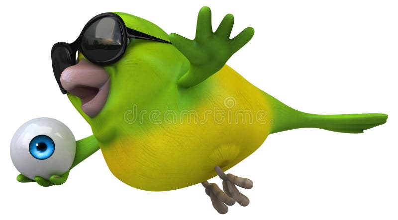 Leuk groen vogeltje - 3D-Illustratie vector illustratie