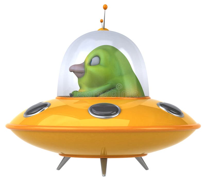 Pret groene vogel - 3D Illustratie stock illustratie