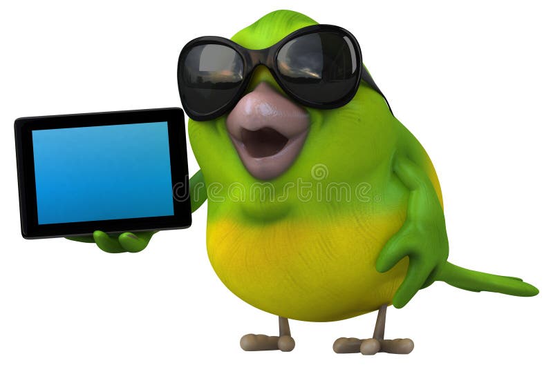 Pret groene vogel - 3D Illustratie stock illustratie