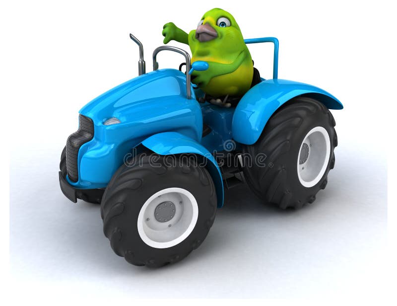 Pret groene vogel - 3D Illustratie vector illustratie