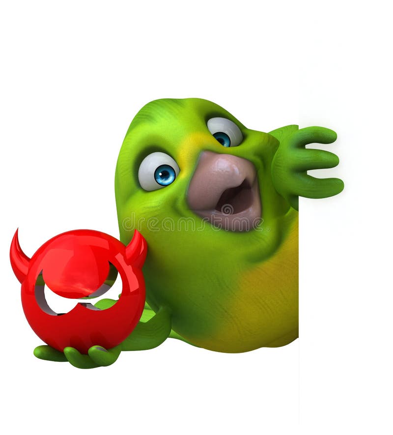 Pret groene vogel - 3D Illustratie vector illustratie