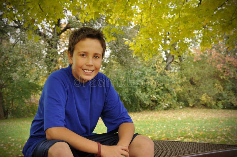 Preteen in autumn royalty free stock photo