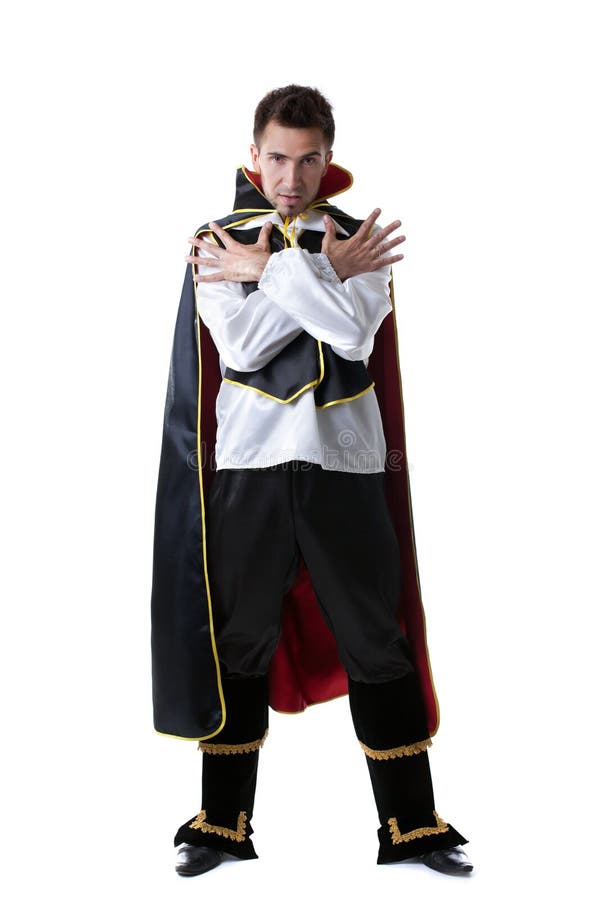 Pretentious man posing in costume of illusionist stock photos Pretentious man posing in costume of illusionist stock photos