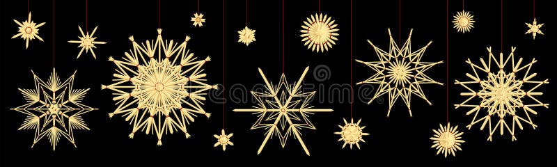 Preto Backgroun de Deco do vintage de Straw Stars Different Old Fashioned ilustração royalty free Preto Backgroun de Deco do vintage de Straw Stars Different Old Fashioned ilustração royalty free
