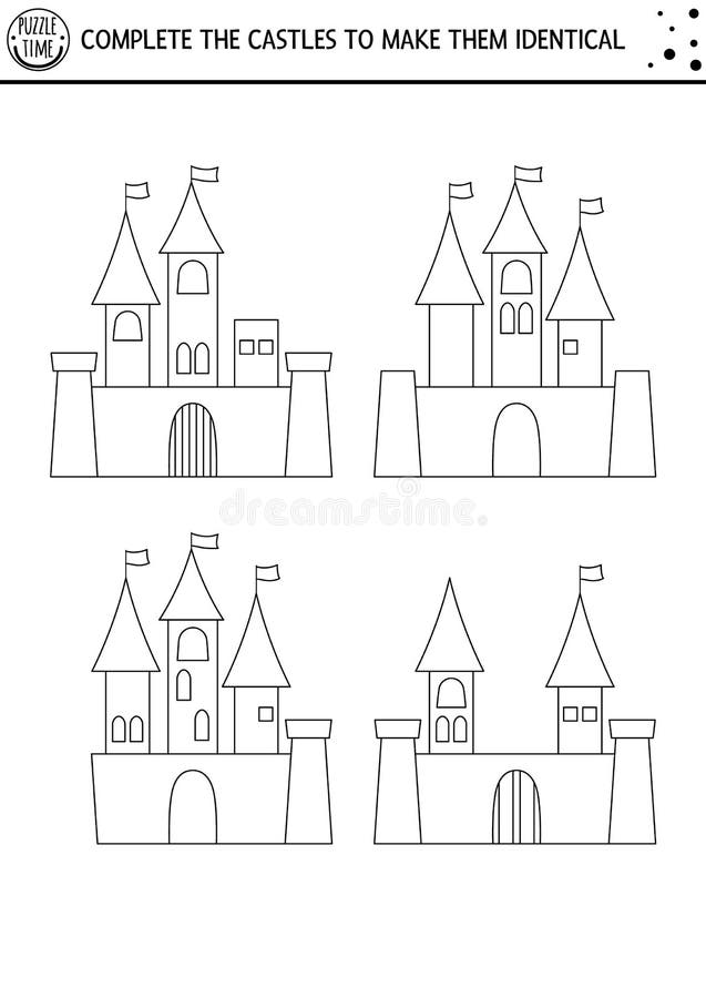 preto e branco encontrar diferenças, jogo de lógica e desenho para  crianças. atividade educacional de conto