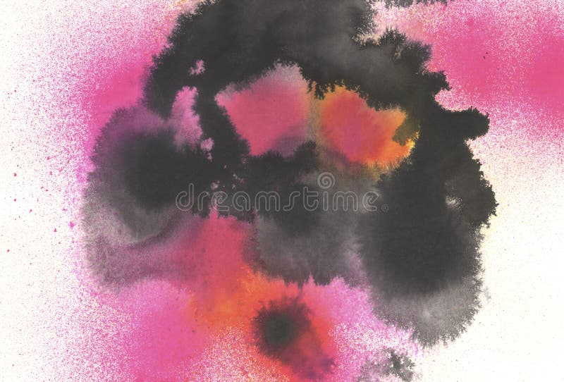 Preto e rosa da arte finala da aquarela de Digitas ilustração royalty free Preto e rosa da arte finala da aquarela de Digitas ilustração royalty free