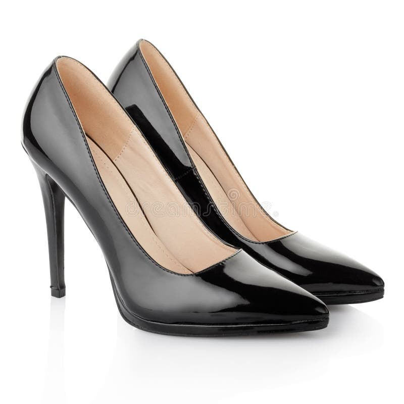 Preto elegante, sapatas do salto alto para a mulher imagem de stock Preto elegante, sapatas do salto alto para a mulher imagem de stock