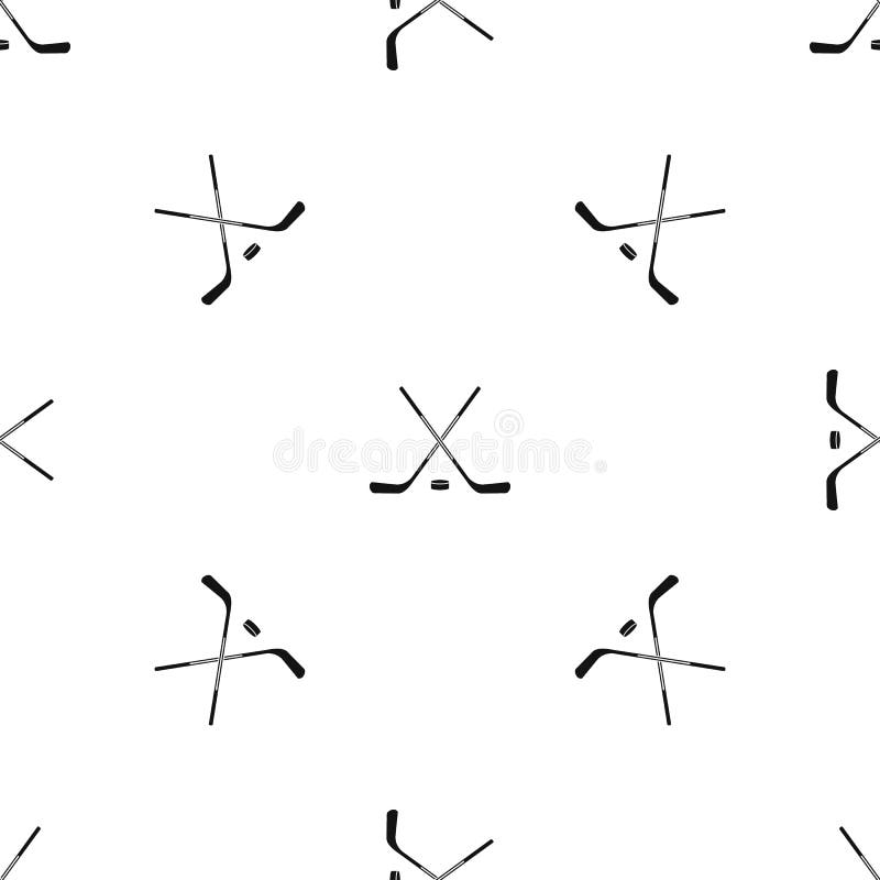 Preto sem emenda do teste padrão das varas de hóquei em gelo ilustração do vetor Preto sem emenda do teste padrão das varas de hóquei em gelo ilustração do vetor