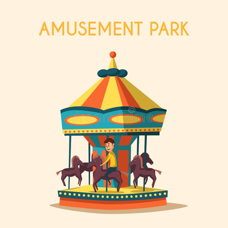 Pretparkthema De vectorillustratie van het beeldverhaal royalty-vrije illustratie Pretparkthema De vectorillustratie van het beeldverhaal royalty-vrije illustratie