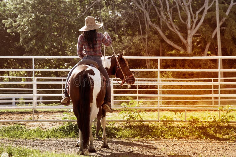 Sweet cowgirl riding