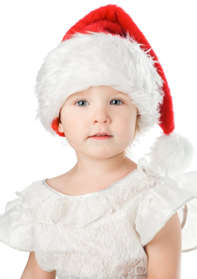 Pretty Baby in Santa Red Hat Stock Image - Image of clothes, baby: 3286989