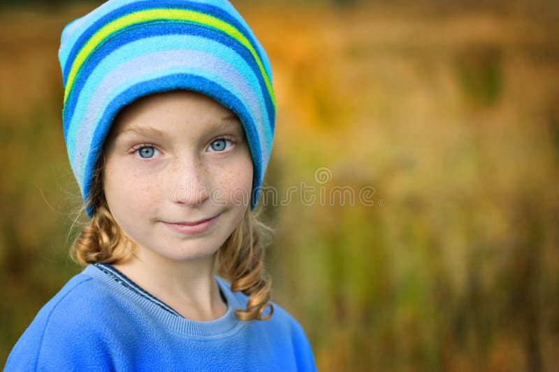 Pretty blue eyed girl royalty free stock photography