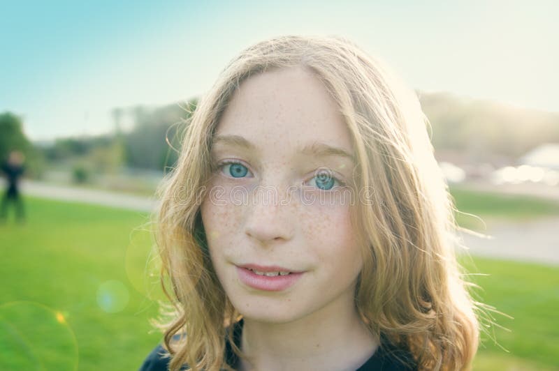 Pretty blue eyed girl royalty free stock photo