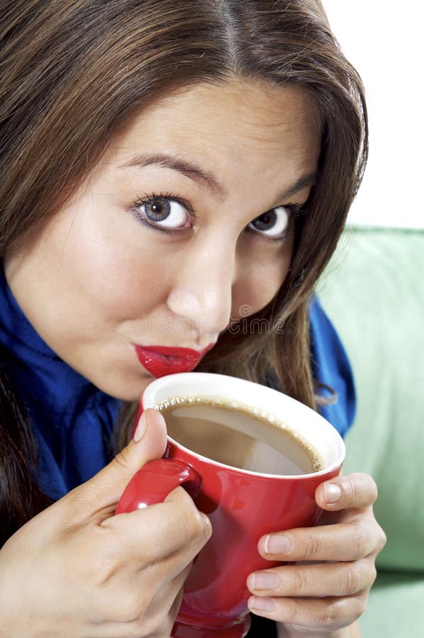 Pretty Brunette with Coffee