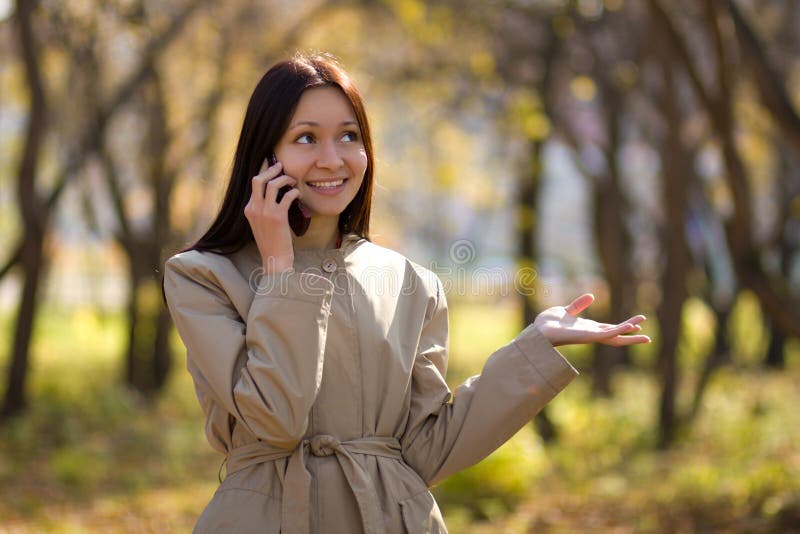 Pretty brunette girl on cellphone