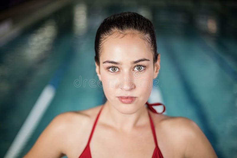 Pretty Brunette In Swimsuit Stock Image Image Of Pretty Hand 66970065
