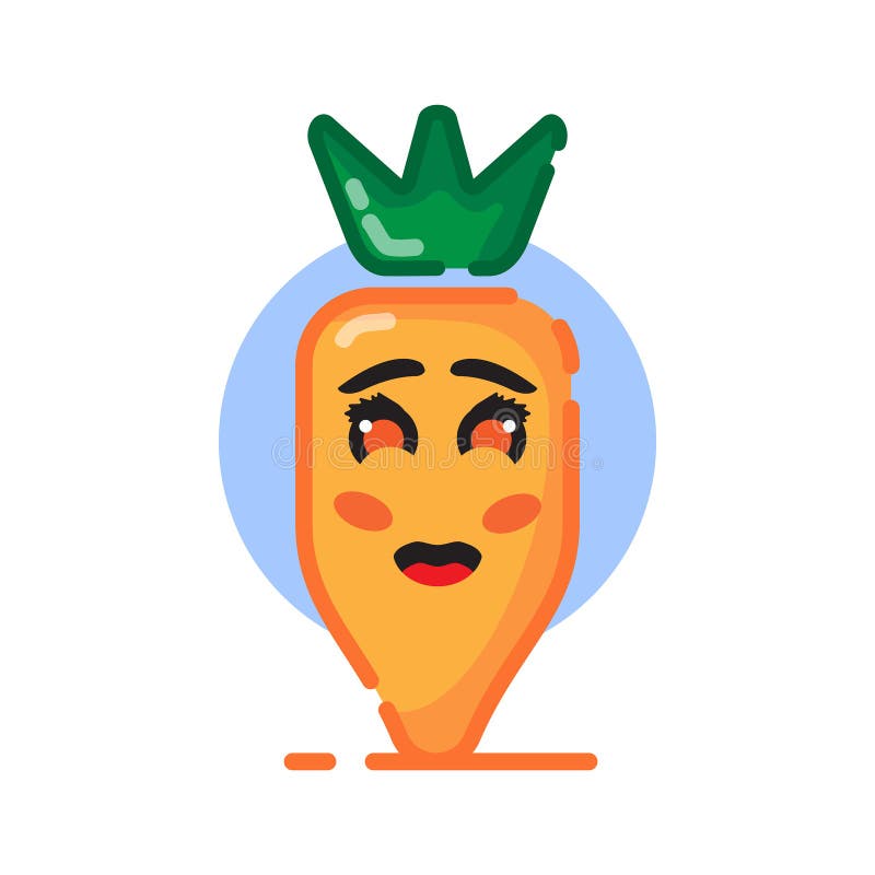 Pretty Carrot Emoticon stock vector. Illustration of healthy 181225245