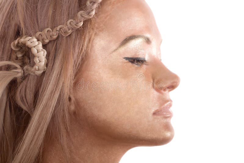 Pretty face of blond glamour girl stock images