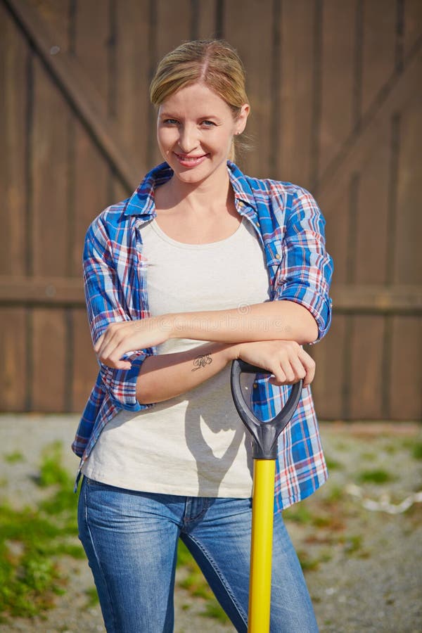 Pretty farmer stock photo. Image of lifestyle, emotion 57054162