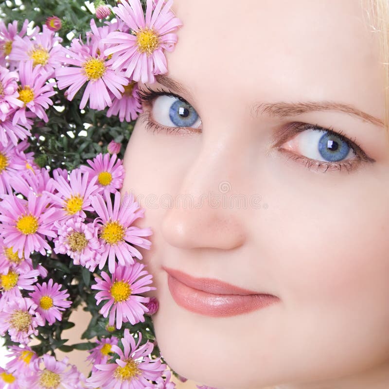 Pretty girl with flower